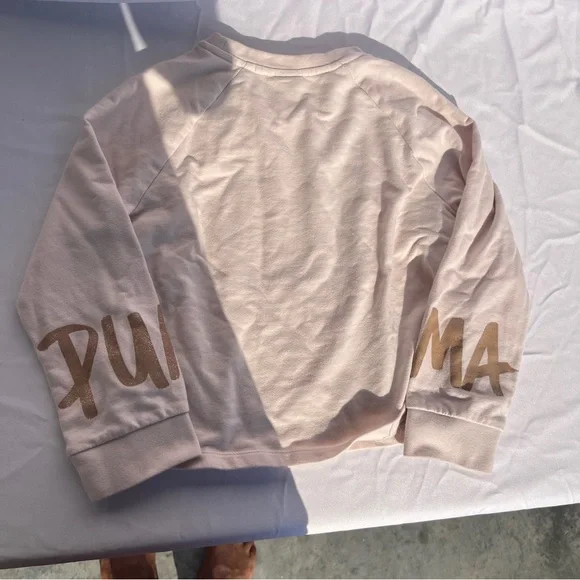 Puma Cream and Gold Kids Sweatshirt - Picture 3 of 4